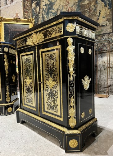 Furniture  - Pair boulle cabinet Signed By Alphonse Giroux And Befort 