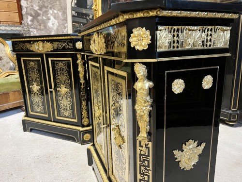 Pair boulle cabinet Signed By Alphonse Giroux And Befort  - Napoléon III