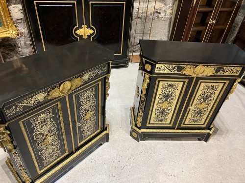 Napoléon III - Pair boulle cabinet Signed By Alphonse Giroux And Befort 