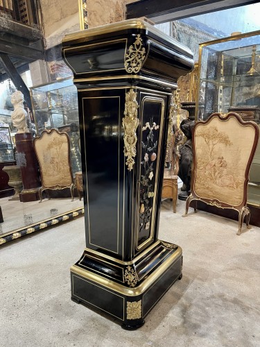 19th century - Pedestal in Boulle style  marquetery