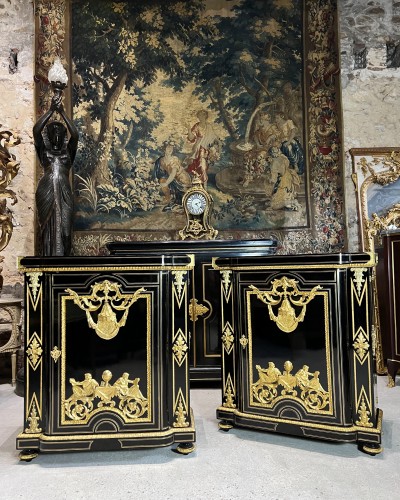 Paire de meubles d'appui Napoléon III par Mathieu Befort - Mobilier Style Napoléon III