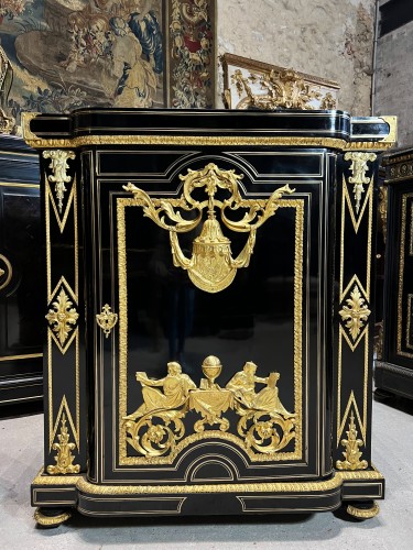 Paire de meubles d'appui Napoléon III par Mathieu Befort - Antiquités Simon