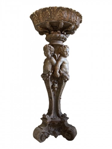 Planter With Three Putti In Cast Iron From Val D'osne 19th Century