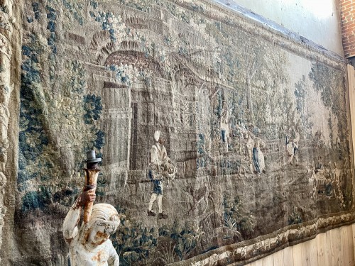 Tapestry & Carpet  - Early 18th-century Aubusson tapestry, village festival scene