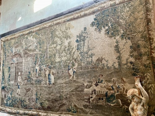 Early 18th-century Aubusson tapestry, village festival scene - 
