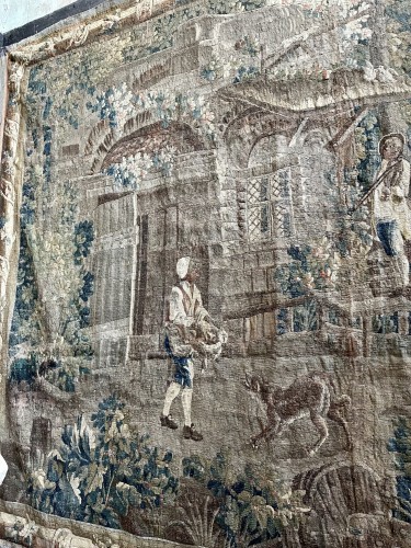 Antiquités - Early 18th-century Aubusson tapestry, village festival scene