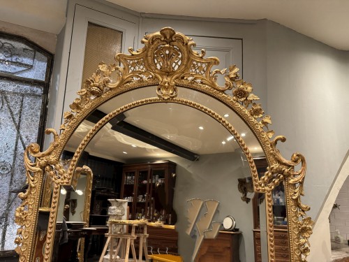 Miroir de cheminée Napoléon III en bois doré - Antiquités Simon