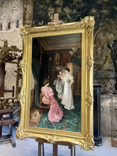 Vicente Poveda Y Juan ( 1857-1935 ) - Scène d’intérieur datée 1905 - Art nouveau