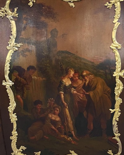 Napoléon III - Buffet d’apparat galbé en Vernis Martin et bronzes dorés