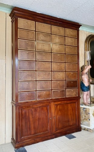 Mobilier Bibliothéque, vitrine - Cartonnier de notaire d’époque Restauration