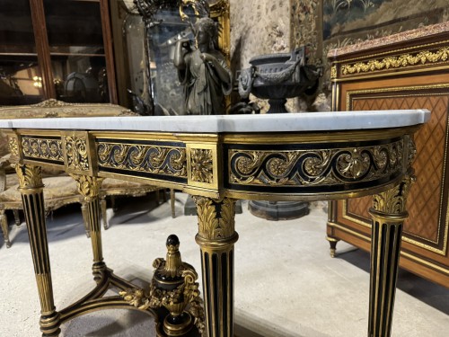 Napoleon III console in gilded and blackened wood - Napoléon III