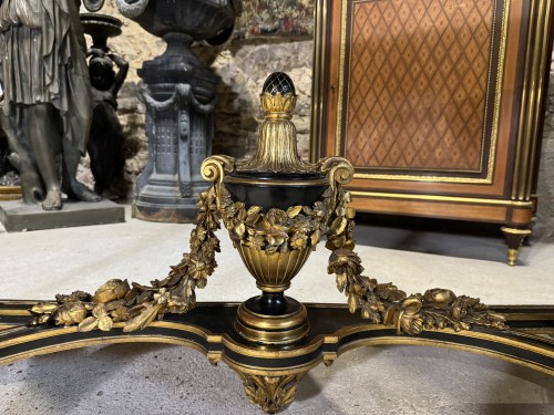 Napoléon III - Console Napoléon III en bois doré et noirci