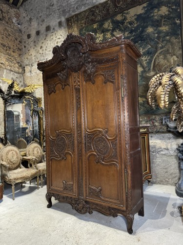 Armoire normande fécampoise dite d’armateur XIXe siècle - Mobilier Style 