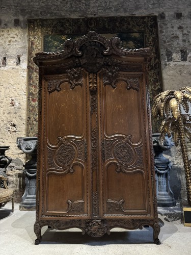 Armoire normande fécampoise dite d’armateur XIXe siècle - Antiquités Simon