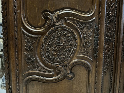 XIXe siècle - Armoire normande fécampoise dite d’armateur XIXe siècle