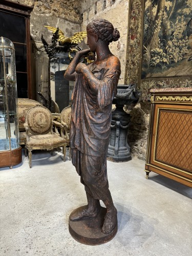 XIXe siècle - Diane de Gabies statue en fonte de fer, Val d’Osne XIXe siècle