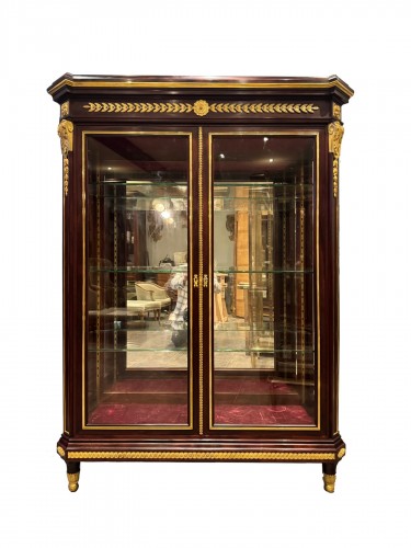 Napoleon III display Cabinet in mahogany and gilded bronzes