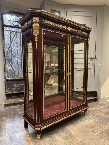 Napoleon III display Cabinet in mahogany and gilded bronzes - Furniture Style Napoléon III