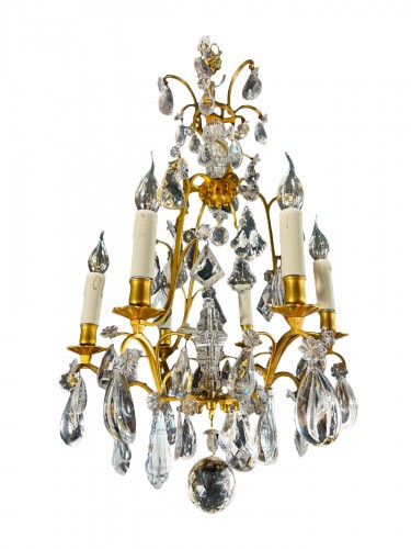 19th century rock crystal and gilt bronze chandelier