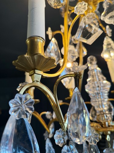 19th century - 19th century rock crystal and gilt bronze chandelier