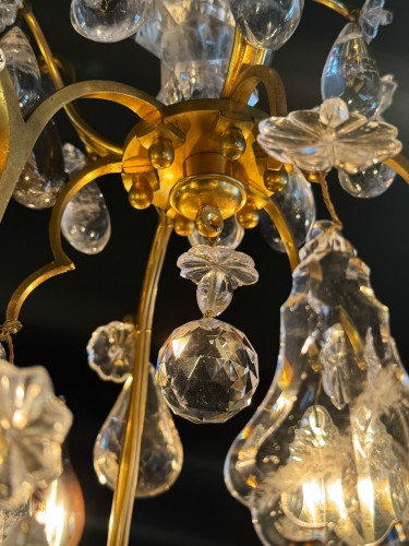 19th century rock crystal and gilt bronze chandelier - Napoléon III