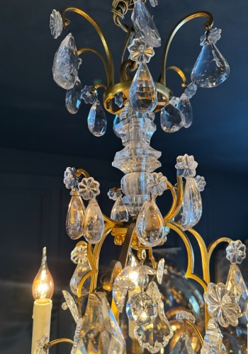 Napoléon III - 19th century rock crystal and gilt bronze chandelier