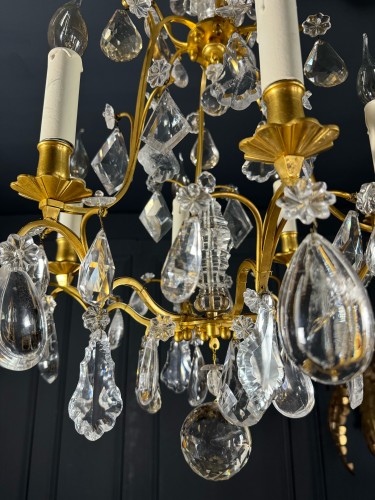 Antiquités - 19th century rock crystal and gilt bronze chandelier