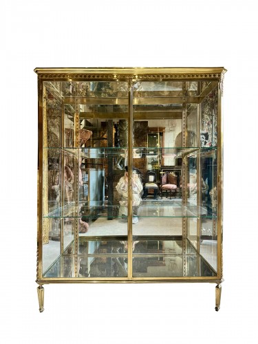 Late 19th century bronze display cabinet