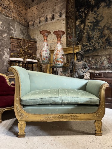 Seating  - Pair of late 19th century Empire-style meridiennes