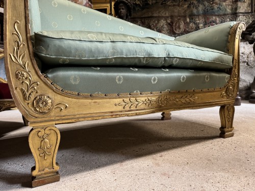 Antiquités - Pair of late 19th century Empire-style meridiennes