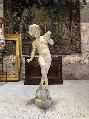 Faune au coquillage signé de Durenne fonderie du Val d’Osne - Matériaux & Architecture Style Napoléon III