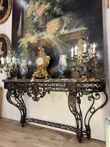 Console en fer forgé d’époque Napoléon III - Mobilier Style Napoléon III