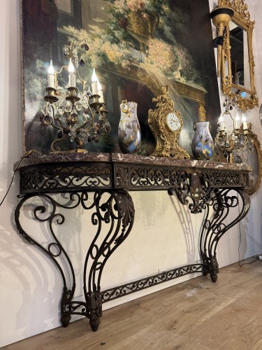 Mobilier Console - Console en fer forgé d’époque Napoléon III