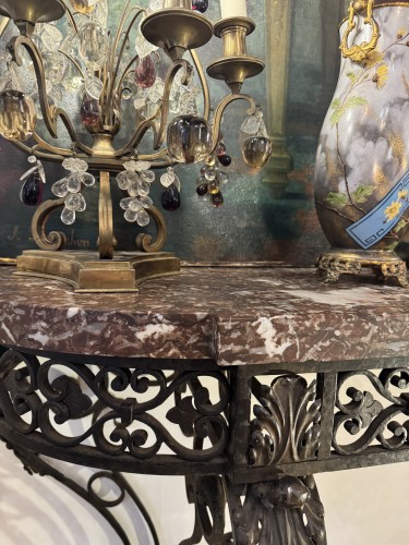 XIXe siècle - Console en fer forgé d’époque Napoléon III