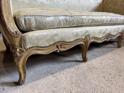XIXe siècle - Canapé en bois patiné d’époque Napoléon III