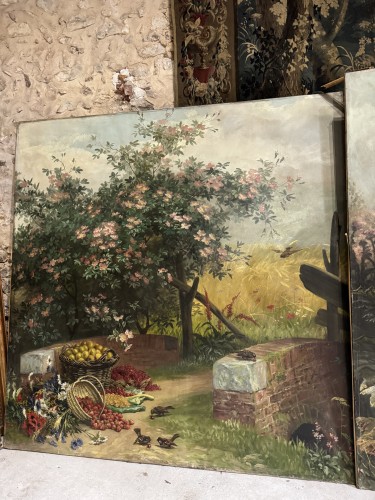 Tableaux et dessins Tableaux XIXe siècle - Jean Capeinick ( 1838-1890 ) suite de 4 huiles sur toile monumentales