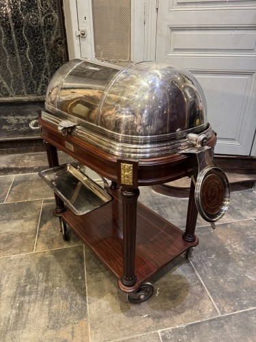 Argenterie et Arts de la table  - Chariot à découper de restaurant en métal argenté