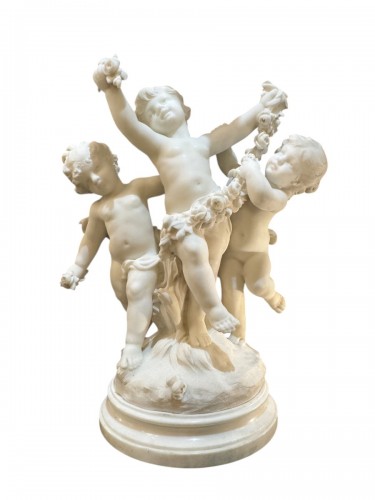 Hippolyte Moreau (1832–1926) marble group with three Putti