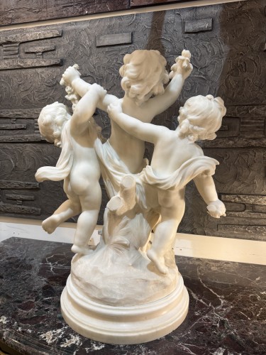 Napoléon III - Hippolyte Moreau (1832–1926) marble group with three Putti