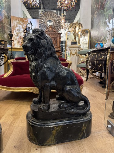 Paire de Lions en fonte du Val d’osne XIXe siècle - Antiquités Simon