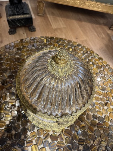 Antiquités - Cave à liqueurs en bronze modèle attribué à Baccarat