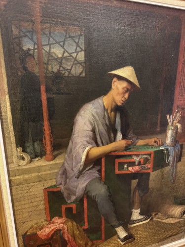Antiquités - Théodore Didier Delamarre (1824-1889) «Marchand Chinois comptant ses sapèques »