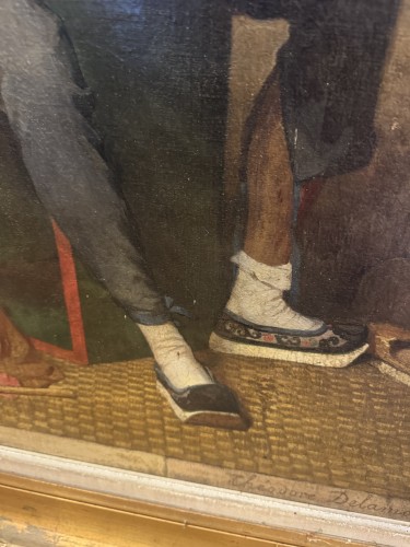 Antiquités - Théodore Didier Delamarre (1824-1889) «Marchand Chinois comptant ses sapèques »