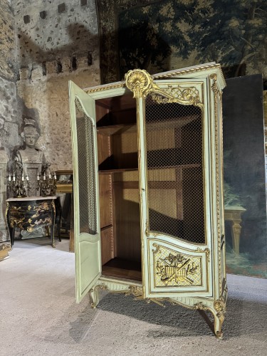 Antiquités - Bibliothèque de style Louis XV d’époque Napoléon III