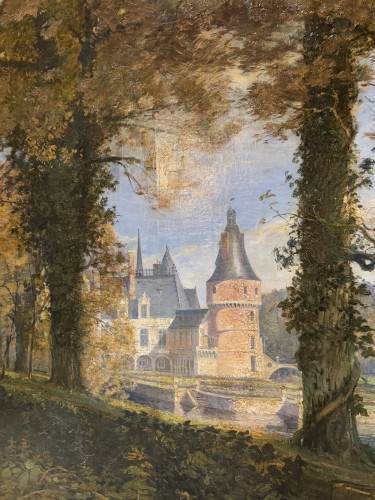 Antiquités - André Charles Hyppolyte - Tableau monumental représentant le château de Maintenon