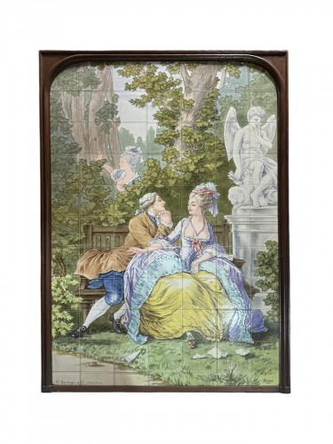 Panneau en faïence par Hippolyte Boulenger pour Choisy le roi XIXe siècle