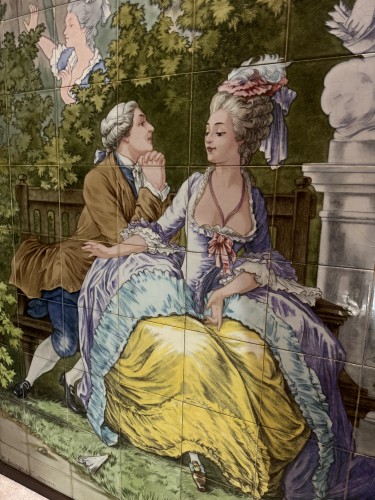 Panneau en faïence par Hippolyte Boulenger pour Choisy le roi XIXe siècle - Napoléon III