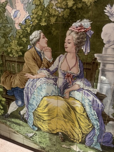 Antiquités - Panneau en faïence par Hippolyte Boulenger pour Choisy le roi XIXe siècle