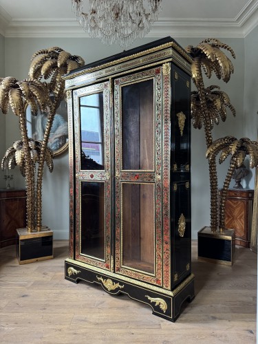 Vitrine de style Louis XIV en marqueterie Boulle XIXe siècle - Mobilier Style Napoléon III