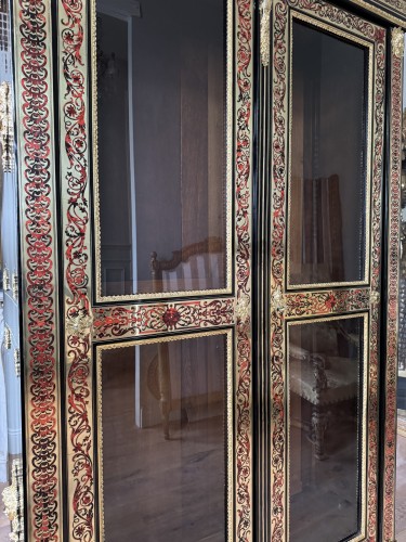 Mobilier Bibliothéque, vitrine - Vitrine de style Louis XIV en marqueterie Boulle XIXe siècle